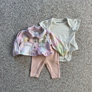5/$25 Nannette Baby Girl 4 Piece Pastel Outfit Set